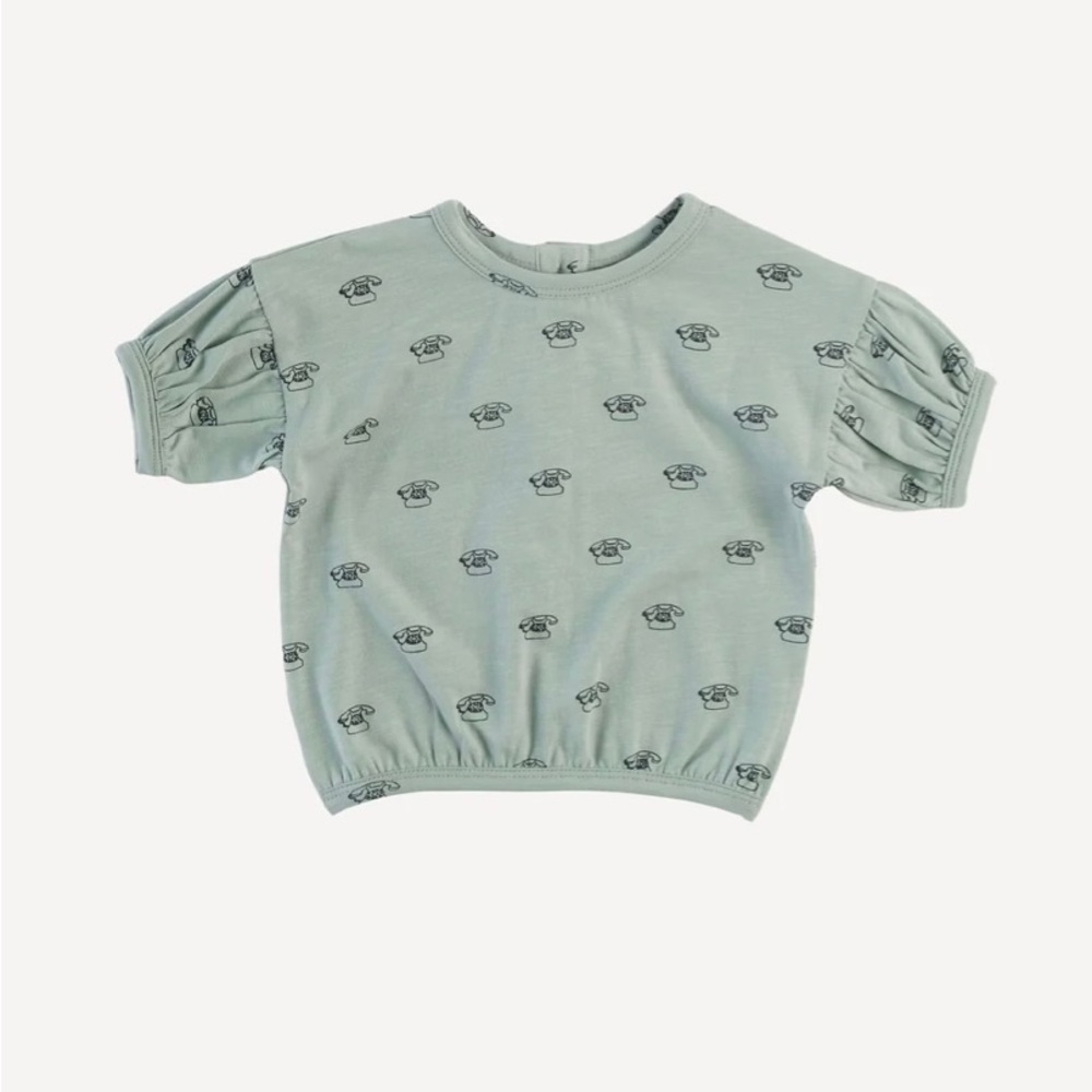 KQ SHORT SLEEVE BALLOON TEE | GRAY TELEPHONE | ORGANIC COTTON SLUB